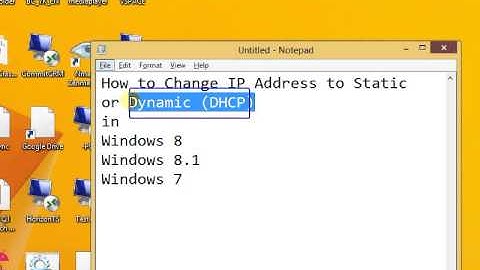 How to change IP Address to static or Dynamic in Windows 8 8.1 7