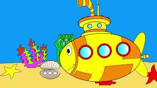 Educative cartoon for kids about submarine(