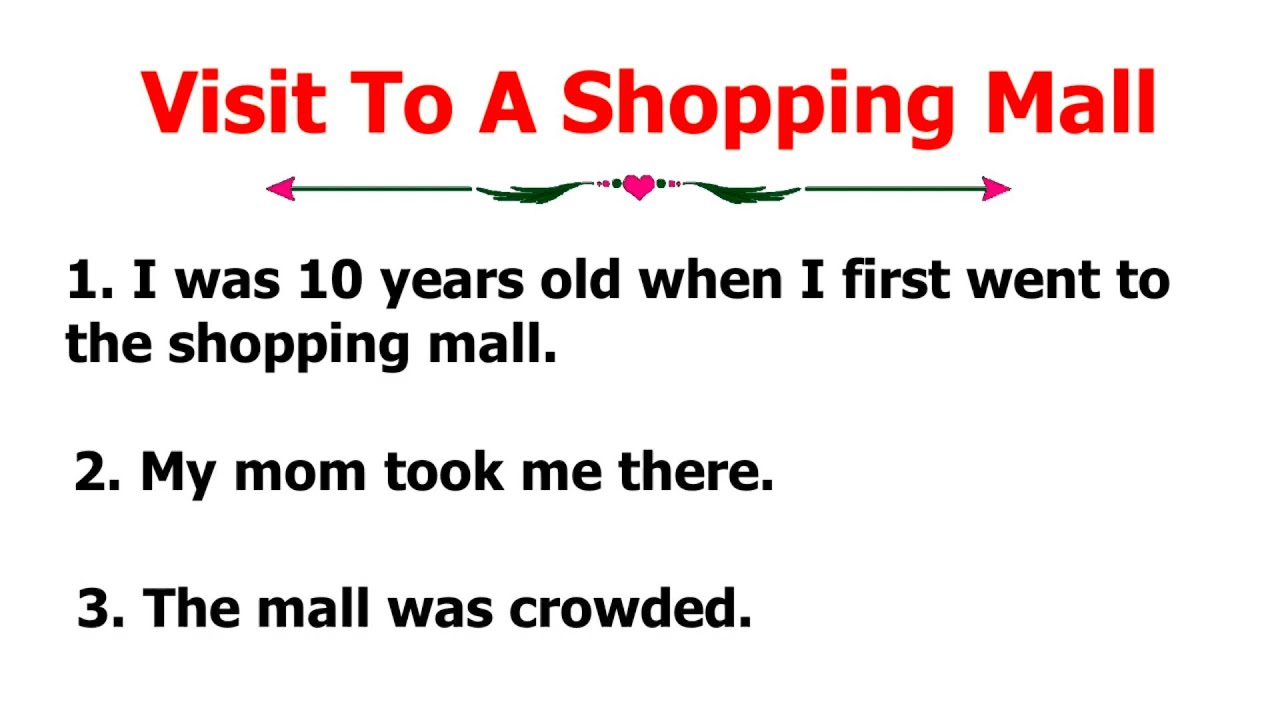 essay on visit to shopping mall