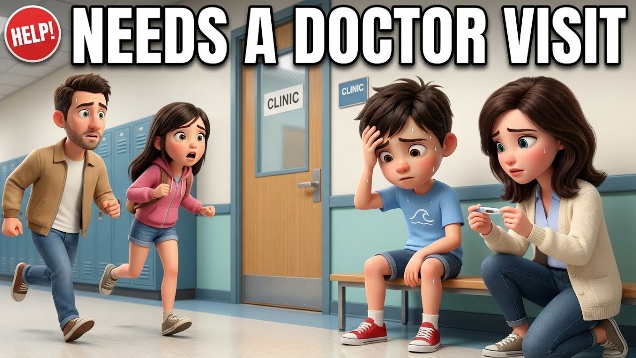 Leo Gets a Fever at School | Calm A2 English Story (Teacher Helps + Family Comes)