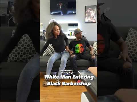 White Man Entering A Black Barbershop!