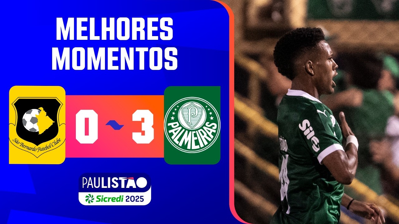 SÃO BERNARDO 0 X 3 PALMEIRAS | MELHORES MOMENTOS | QUARTAS DE FINAL ...