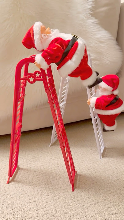 Cute Santa Clause Climbing the Ladder! Santa toys 🎅🏻🎁 #shortsvideo #christmas #present #santa