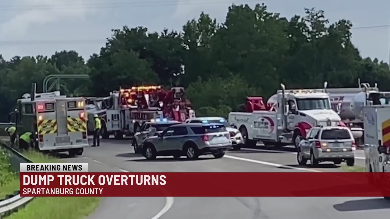 Overturned Dump Truck Causes Major Traffic Backup on Busy Interstate ...