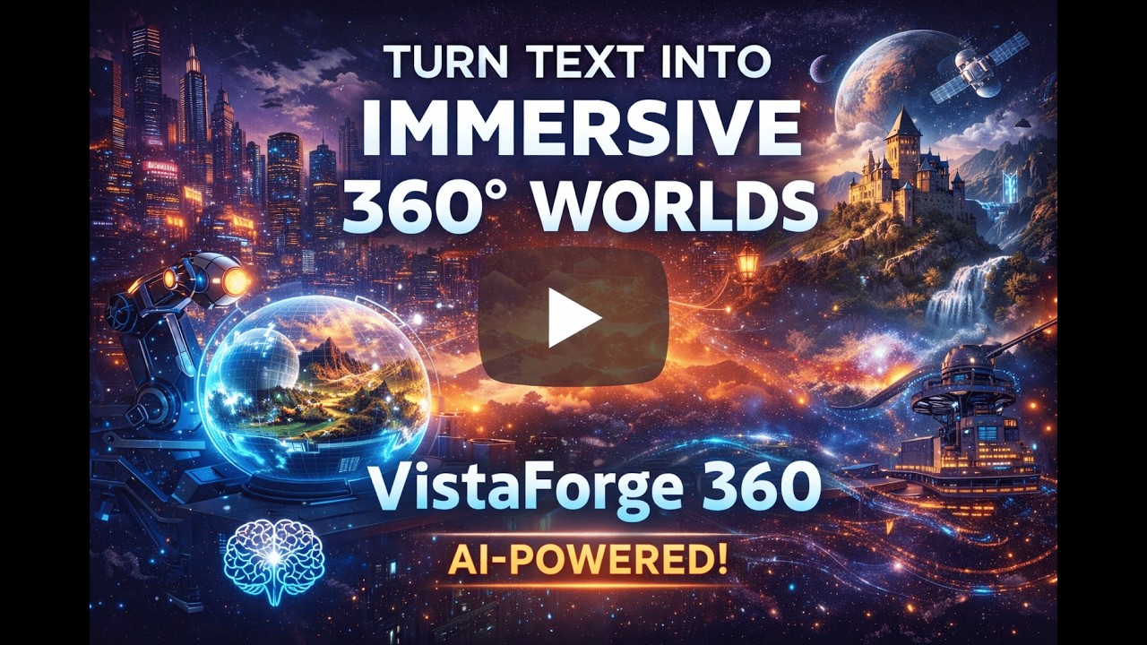 VistaForge 360 | Turn Text Into Immersive 360° Worlds with AI
