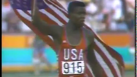 1984 Olympics Mens 100m Finals - Carl Lewis gld & ...