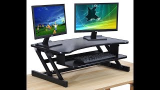 DeskRiser Standing Desk - 32in Wide with Retractable Keyboard Tray