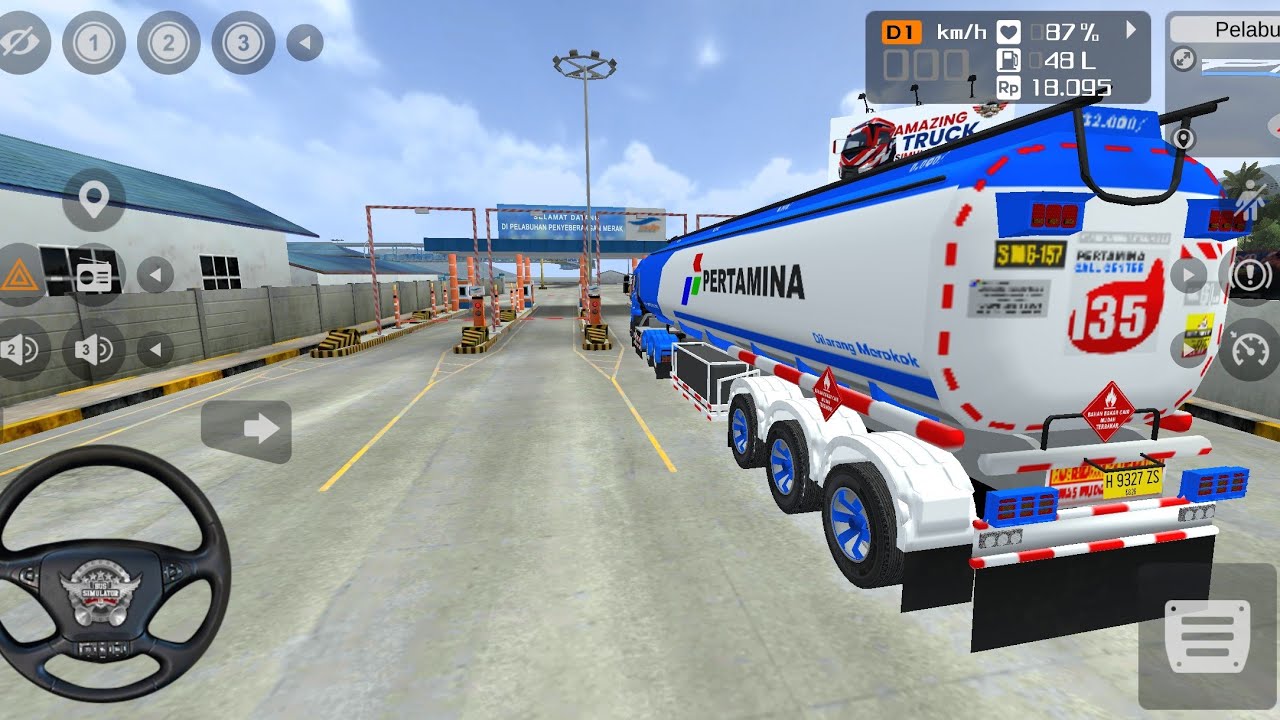 Truck Tangki Panjang Jemput Penumpang Wisata ke Pelabuhan Merak | BUS SIMULATOR INDONESIA BUSSID