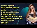 Frontend part 2 / How web works, What's browser ,Client server &amp; browser architecture, DNS &amp; IP,Html