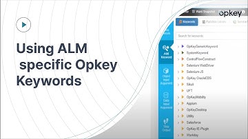 Using ALM specific Opkey Keywords