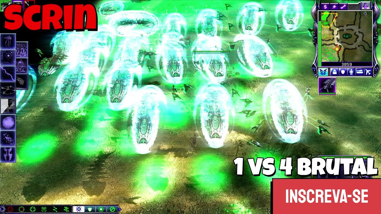 Command & Conquer 3: Kane's Wrath : Scrin vs 4 BRUTAL STEAMROLLER ...