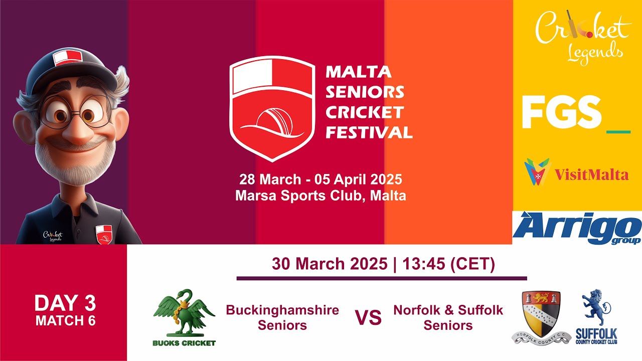 Buckinghamshire Seniors vs Norfolk & Suffolk Seniors | Malta Seniors