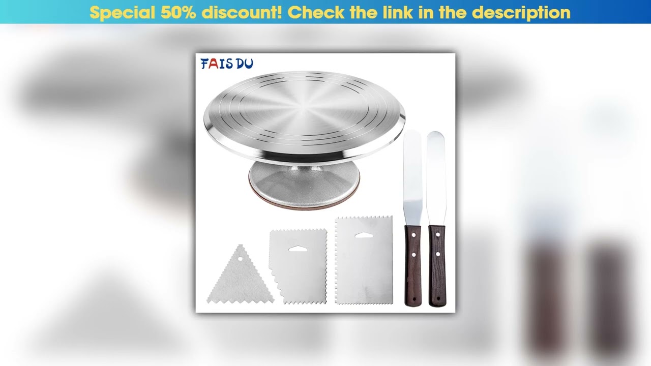Exclusive 6Pcs/set Turntable Cake Decoration Accessories Set Rotating Cake Stand Tools Metal Stainl