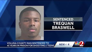 Volusia County man sentenced to 45 years in prison after shooting leaves 2 teens injured