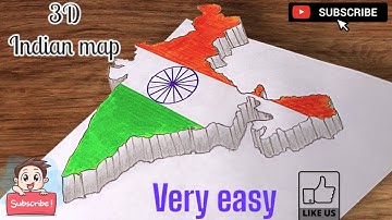 Indian map Drawing in 3D | Happy independence day ||  Happy Republic day #15august
