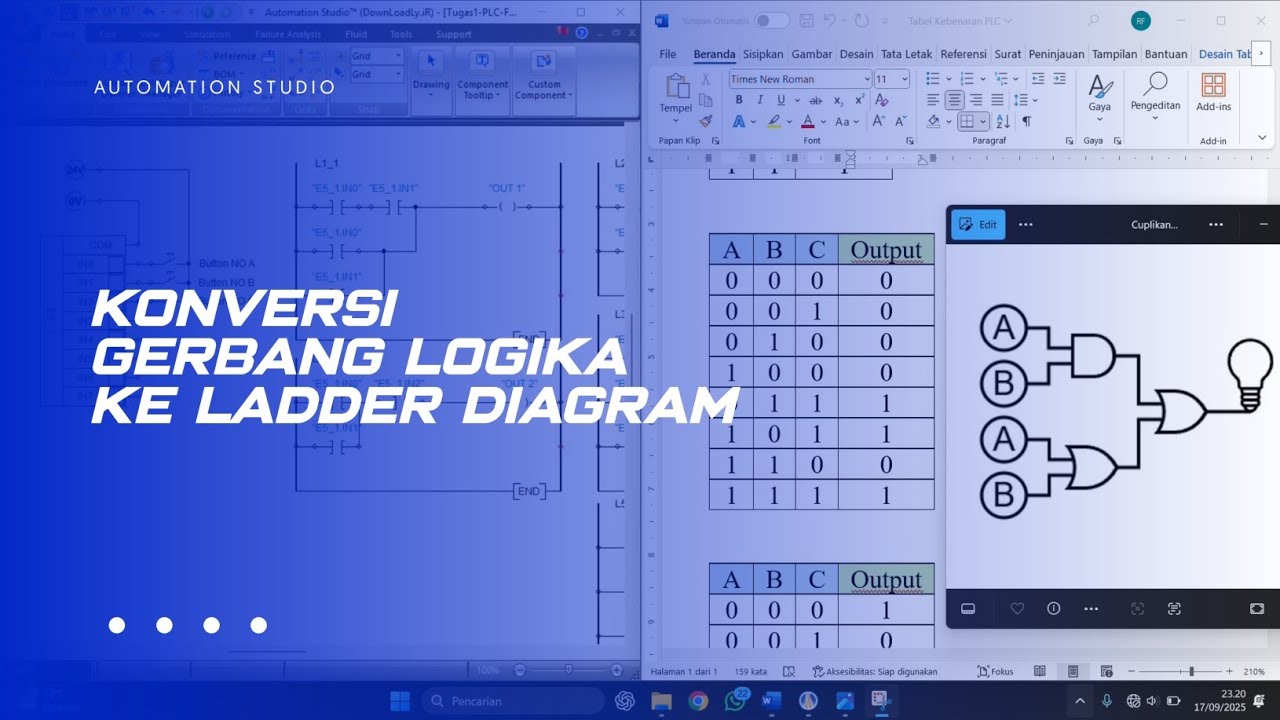 Konversi Gerbang Logika ke Ladder Diagram AUTOMATION STUDIO