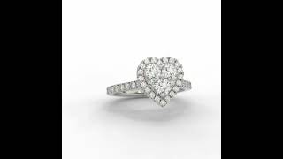 Platinum Heart Shaped Diamond Cluster Ring90ct