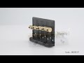 Musiclily Pro 57mm String Spacing Hardtail Brass Saddles Alloy Plate 4-String Bass Bridge 360 show
