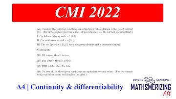 CMI 2022 | A4 | JEE Delight | Continuity & differentiability | Chennai mathematical institute