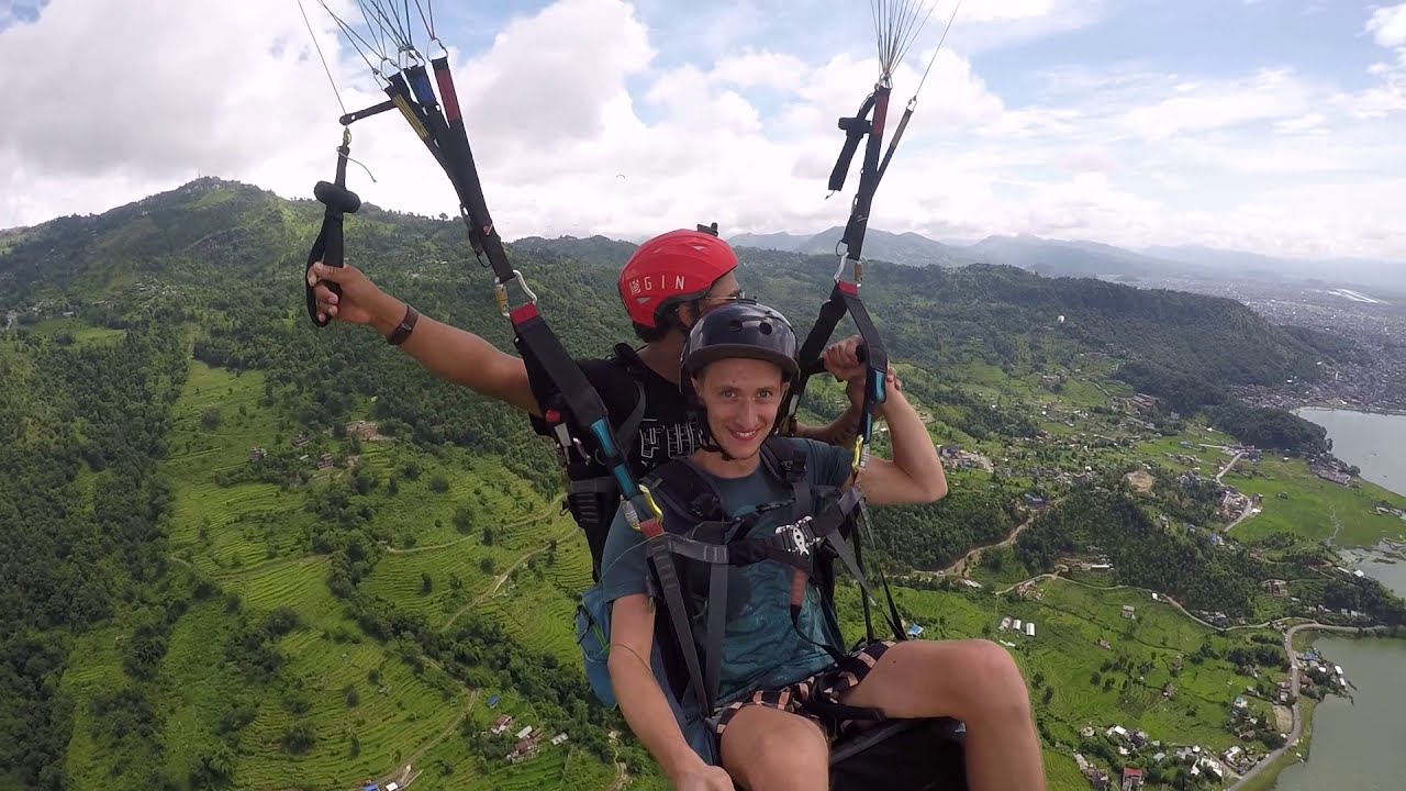 Paragliding Acrobatics Fun Pokhara ,Nepal