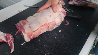 Bone rolling a lamb shoulder