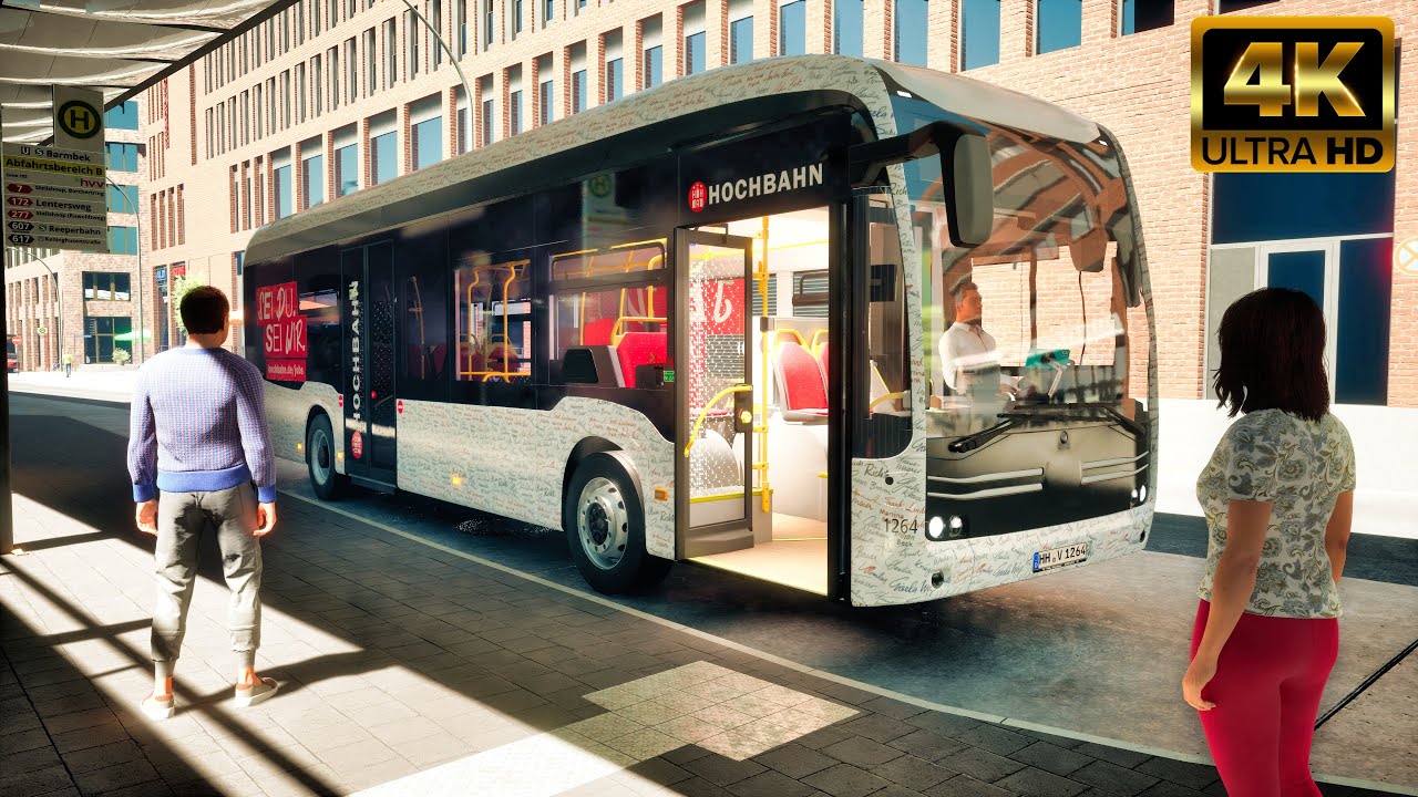 The Bus Hamburg City DLC | Line 7 | 4K Ultra HD | GAMEPLAY !