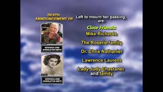 Veronica Enid Shingleton-Smith ~ Long Obituary