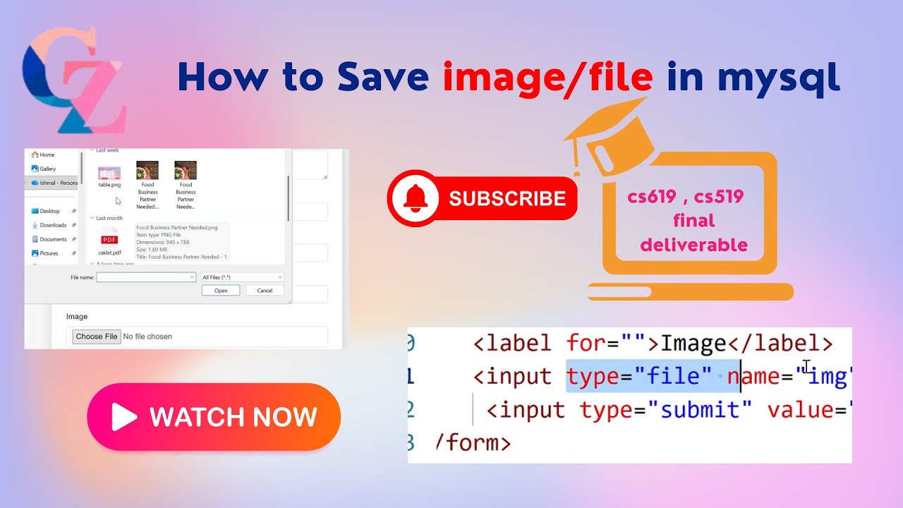 How to Insert Image/File in MySQL  CS619 CS519 Final viva VU