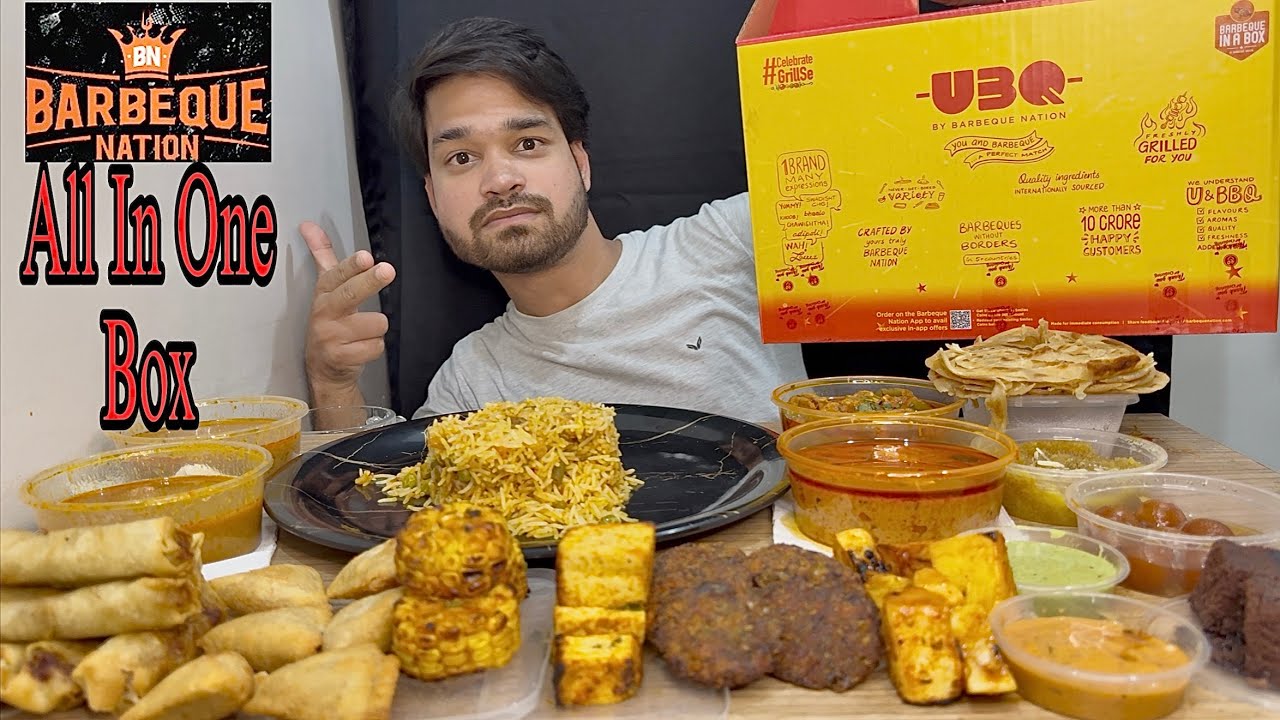 Barbeque Nation New Veg Premium Meal In A Box MUKBANG | HUNGRY RISHABH 