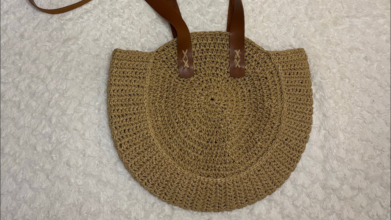 کیف حصیری گرد بافتنی | بهترین آموزش برای مبتدی‌ها و حرفه‌ای‌ها #قلاببافی #knitting #آموزش_بافتنی