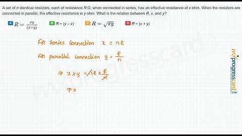 A set of n identical resistors, each of resistance R Ω