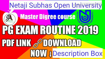 NSOU PG EXAMINATION ROUTINE THEORY TEE JUNE 2019## PG exam Schedule TEE 2019
