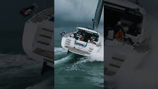 Racing Yacht Battles Monstrous Wave Epic Storm Sailing