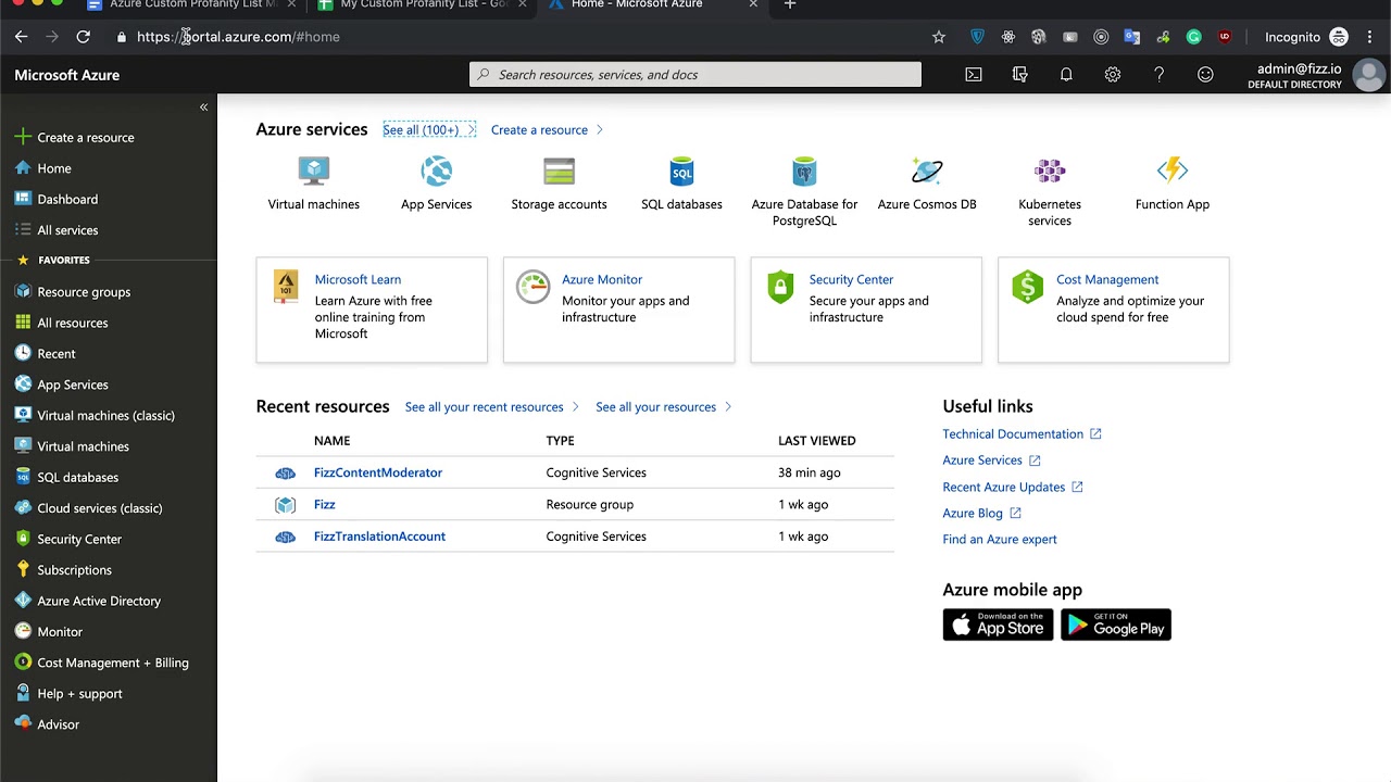 Fizz - Custom Content Moderation Tutorial for Azure