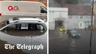 Flooding forces road closures as month’s worth of rain set to fall across UK