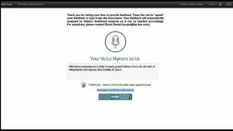 Shorter Watson Sentiment Forms demo
