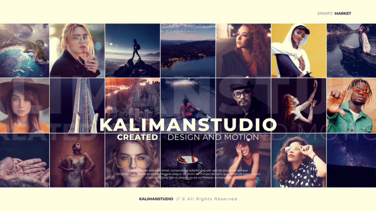 Photo Grid Slideshow with Music - After Effects Template