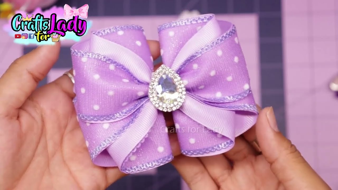 Tutorial Moño con listón de 3.5 cm || moños para niñas