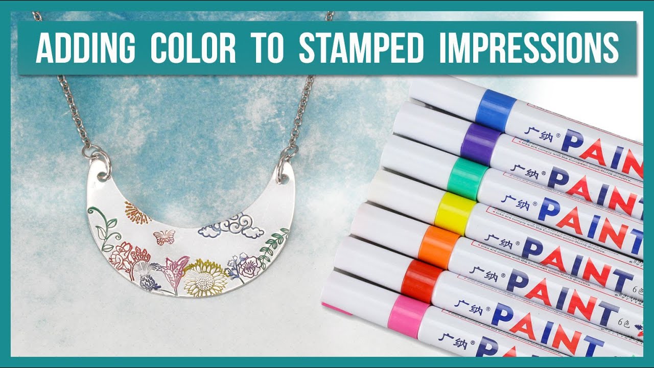 OWDEN 6-Pieces Metal Stamp Enamel Marker for Metal Stamping and Engraving  Diy, Jewelry Steel Stamps Acrylic Ink 6 Colors. (6 Colors)