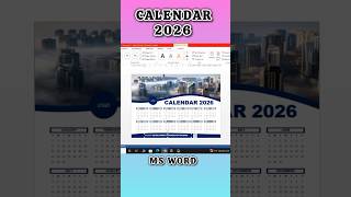 How to Make Calendar 2026 Design in MS Word || Calendar 2026 Design in Word