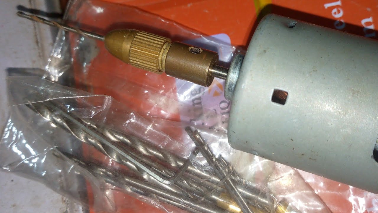Drill chuck with drill bit...using DC motor - YouTube