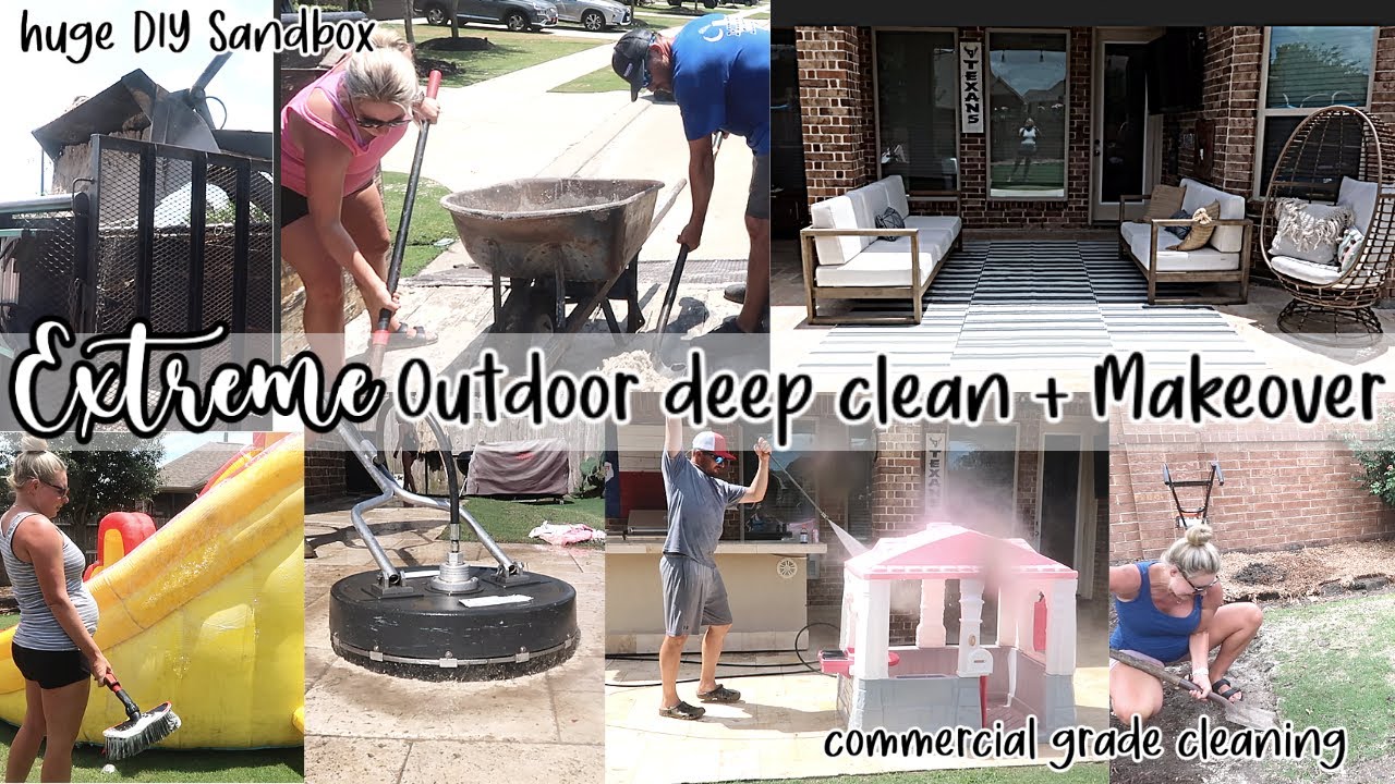 OUTDOOR DEEP CLEAN 2022 / DIY BACKYARD CLEAN AND MAKEOVER / BUILDING AN OUTDOOR SANDBOX