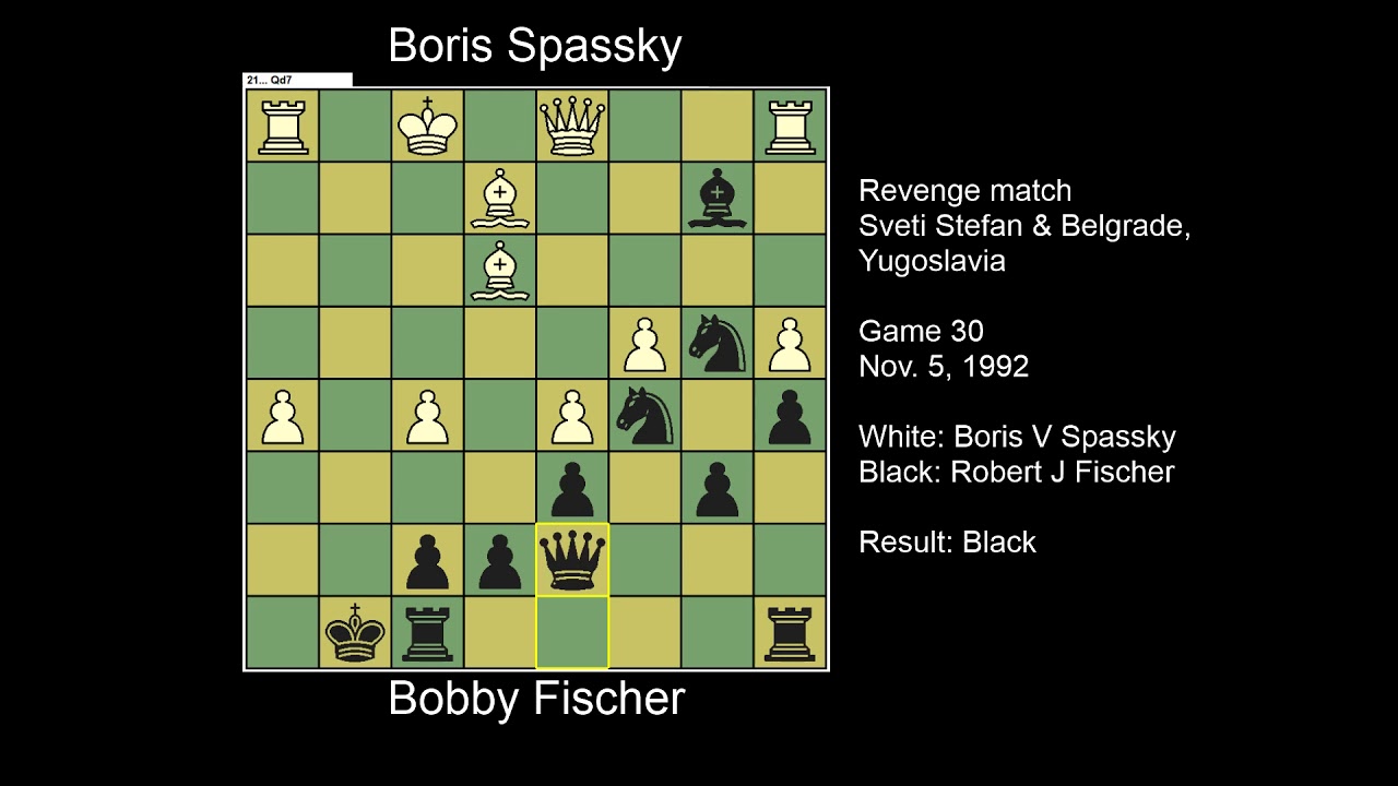 Fischer vs Spassky, Game 30, Yugoslavia Rematch, 1992