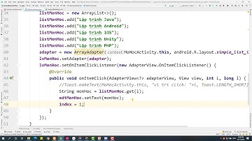 3.6 Demo ListView cơ bản - Sửa dữ liệu trên ListView và hướng dẫn chức năng xóa