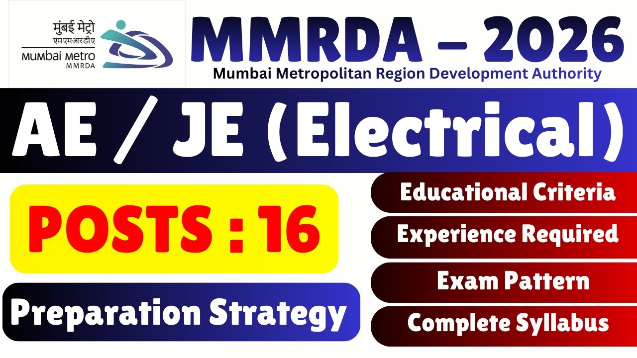 MMRDA AE / JE Electrical Notification 2026 | MMRDA JE Electrical Exam Pattern | MMRDA Electrical PDF
