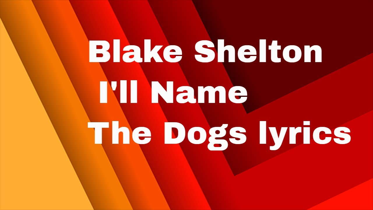 Blake Shelton I'll Name The Dogs lyrics YouTube