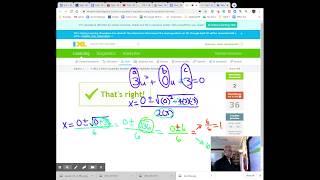 IXL Examples  BB.11- Solve a quadratic equation using the quadratic formula XCF