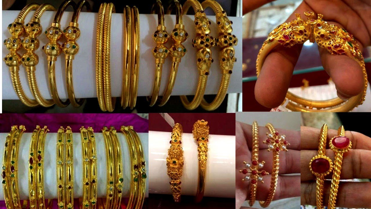 Gold kankanalu bangles designs with weight | bridal design - YouTube