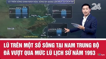 Lũ trên một số sông tại Nam Trung Bộ đã vượt qua mức lũ lịch sử năm 1993 | VTV24