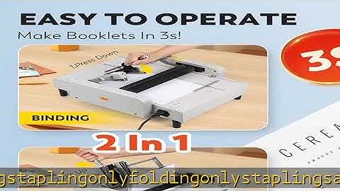 CGOLDENWALL Booklet Maker A3 Paper Folder Stapler Machine, MAX 11.7"×16.5" Book Binding Folding Sad